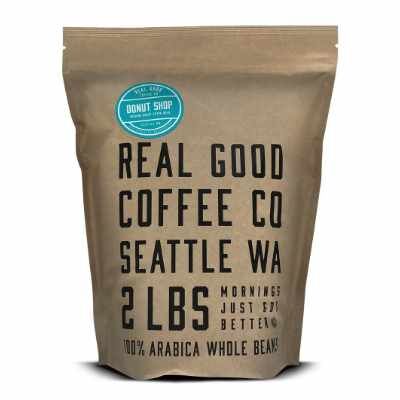 Real Good Coffee Co Whole Bean Coffee Donut Shop Medium Roast Coffee Beans 2 Pound Bag