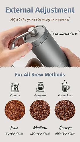1Zpresso X-Ultra Manual Coffee Grinder-Pacific Blue, Well-built Sturdy Metal Body, Assembly Stainless Steel Burr, Numerical External Setting, Magnet Catch Cup, Faster Grind... - Image 2