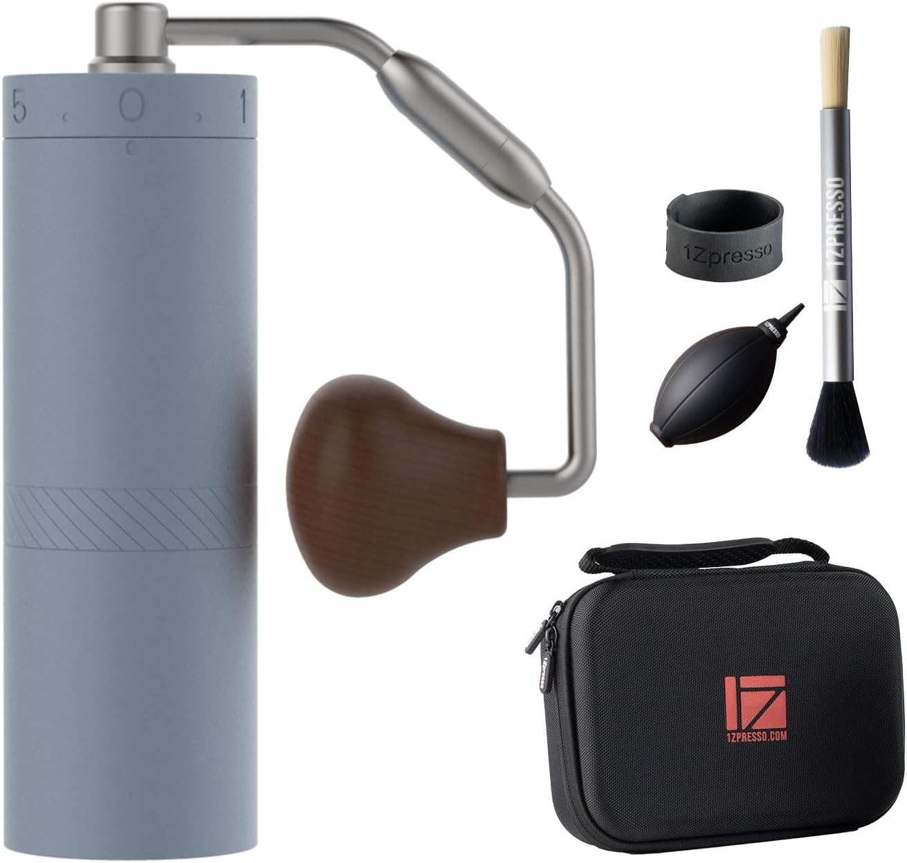 1Zpresso X-Ultra Manual Coffee Grinder-Pacific Blue, Well-built Sturdy Metal Body, Assembly Stainless Steel Burr, Numerical External Setting, Magnet Catch Cup, Faster Grind...