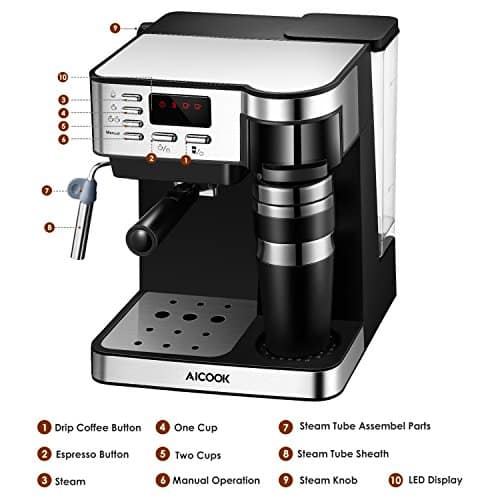 AICOOK Espresso and Coffee Machine - Image 3