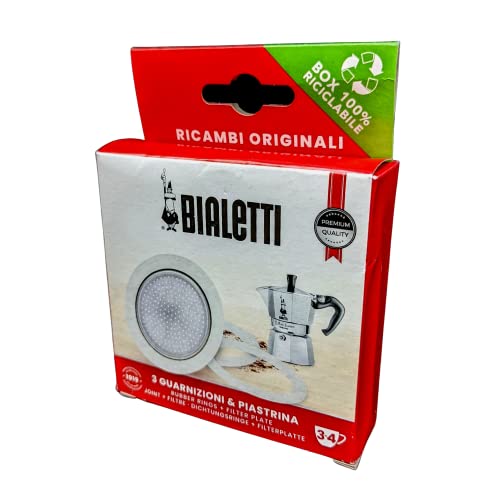 Bialetti Spare Parts, Includes 3 Gaskets and 1 Plate, Compatible with Moka Express, Fiammetta, Break, Happy, Dama, Moka Melody, Alpina, Moka Timer and Rainbow (3/4 Cups) - Image 3