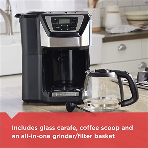BLACK+DECKER 12-Cup Mill and Brew Coffee Maker, Black, CM5000B - Image 4