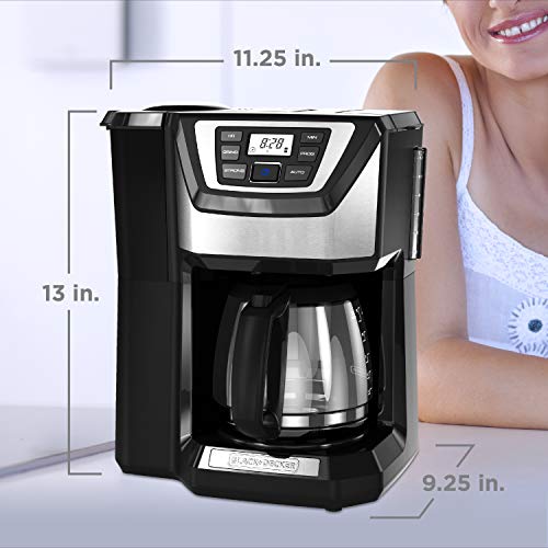 BLACK+DECKER 12-Cup Mill and Brew Coffee Maker, Black, CM5000B - Image 7