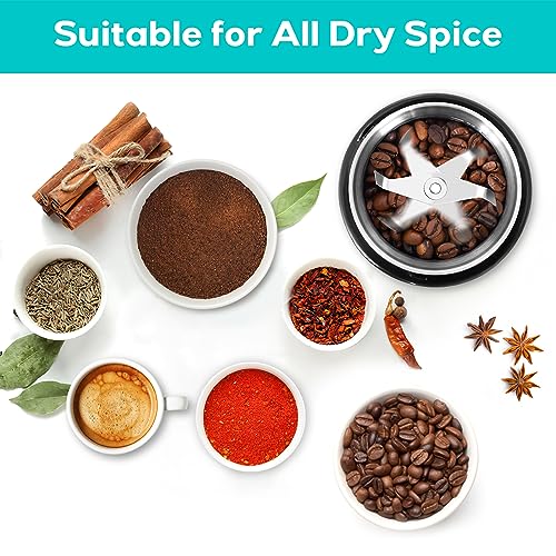 CASABREWS Coffee Grinder Electric, Espresso and Spice Grinder with Removable Stainless Steel Bowl, One Touch Operation Coffee Bean Grinder for Beans, Spices, Herbs, Nuts, Grains... - Image 6
