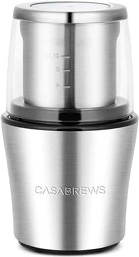 CASABREWS Coffee Grinder Electric, Espresso and Spice Grinder with Removable Stainless Steel Bowl, One Touch Operation Coffee Bean Grinder for Beans, Spices, Herbs, Nuts, Grains...