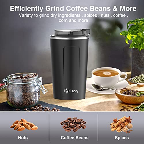 Coffee Grinder, Electric Coffee Grinder, Spice Grinder Electric, One-Touch Operation Coffee Bean Grinder for Herbs Spices and More, with Cleaner Brush and 304 Stainless Steel Blade - Image 6