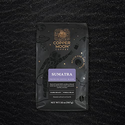 Copper Moon Whole Bean Coffee, Dark Roast, Sumatra Blend, 2 Lb - Image 2