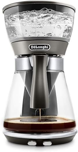 De'Longhi 3-in-1 Specialty Coffee Brewer, IcedCoffee Maker (Bold Cold Brew), Gourmet Pour Over, Premium Drip, SCA GoldenCup Certified, Glass Carafe, 8-Cup, ICM17270