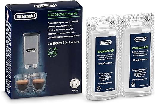 De'Longhi EcoDecalk Descaler, Eco-Friendly Universal Descaling Solution for Coffee & Espresso Machines, 2-Pack (1 use per pack)