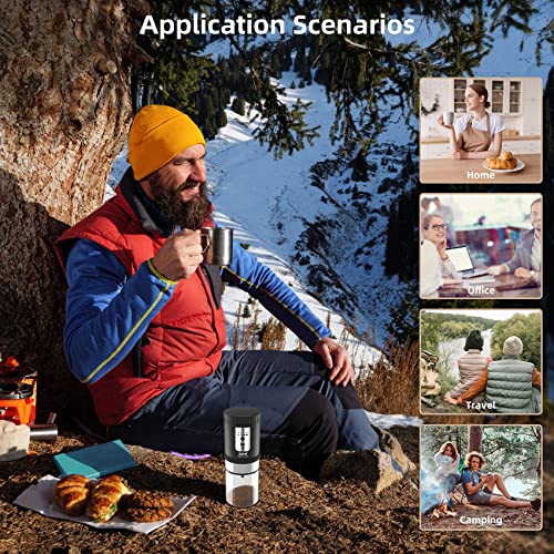 Electric Burr Grinder, Tulevik Portable Single Coffee Maker for Camping, 5 Grind Settings AutomaticCoffee Bean Grinder with for Travel/Camping/Espresso/PourOver/Drip - Image 6