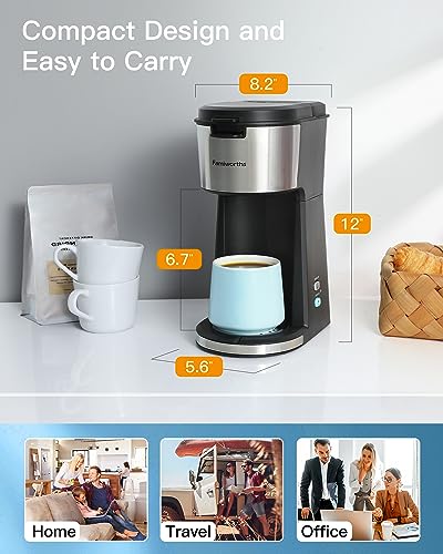 Famiworths Iced Coffee Maker with Milk Frother, Hot and Cold Single Serve Coffee Maker for K Cup Pod and Ground, Compact Coffee Machine 2 in 1 with Self Cleaning, for Home,... - Image 4