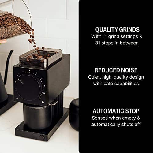 Fellow Ode Brew Grinder - Burr Coffee Grinder Electric - Coffee Bean Grinder with 31 Settings for Drip, French Press & Cold Brew - Small Footprint Electric Grinder - Matte Black - Image 2
