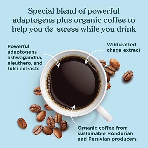 Four Sigmatic Organic Adaptogen Ground Coffee | Medium Roast USDA Organic and Fair Trade Coffee with Ashwagandha, Chaga Mushroom, Eleuthero and Tulsi | Focus and Energy Boosting... - Image 6