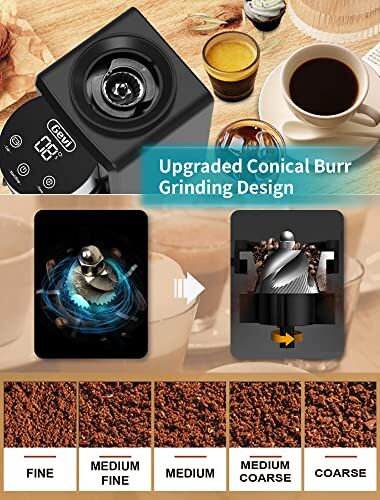 Gevi Burr Coffee Grinder, Adjustable Burr Mill with 35 Precise Grind Settings, Electric Coffee Grinder for Espresso/Drip/Percolator/French Press/American/Turkish Coffee Makers,... - Image 5