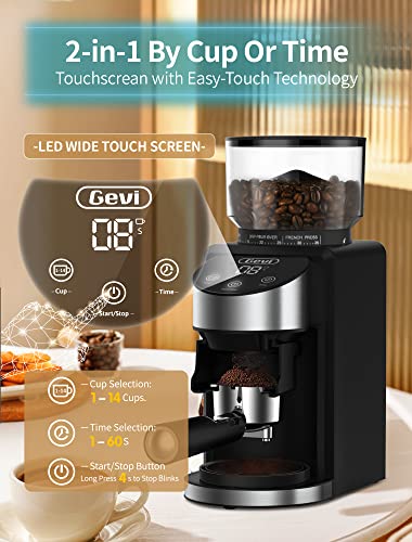 Gevi Burr Coffee Grinder, Adjustable Burr Mill with 35 Precise Grind Settings, Electric Coffee Grinder for Espresso/Drip/Percolator/French Press/American/Turkish Coffee Makers,... - Image 3