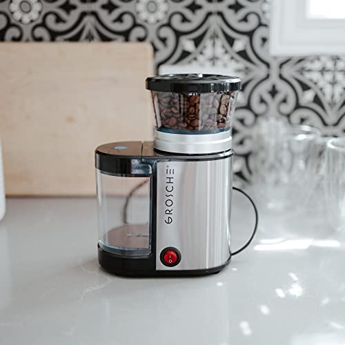 GROSCHE Bremen Coffee Grinder: 20 Grind Settings | 12 Cup Capacity, Space-Saving Design, Perfect for Espresso, Pour Over, French Press | Home and Kitchen Essentials - Image 5