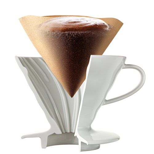 Hario V60 Ceramic Coffee Dripper Pour Over Cone Coffee Maker Size 02, White - Image 3