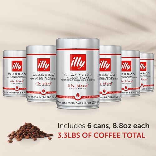 Illy Caffe Whole Bean Coffee, Classico Medium Roast, 100% Arabica Coffee, 8.8 Ounce (Pack of 6) - Image 2
