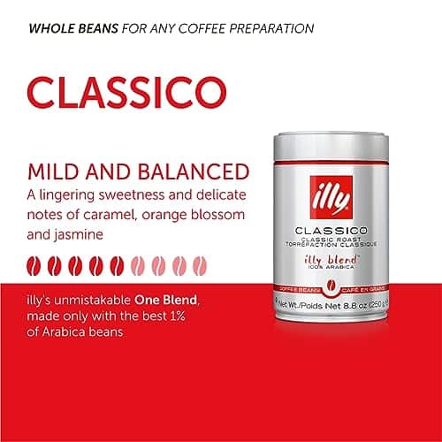 Illy Caffe Whole Bean Coffee, Classico Medium Roast, 100% Arabica Coffee, 8.8 Ounce (Pack of 6) - Image 3