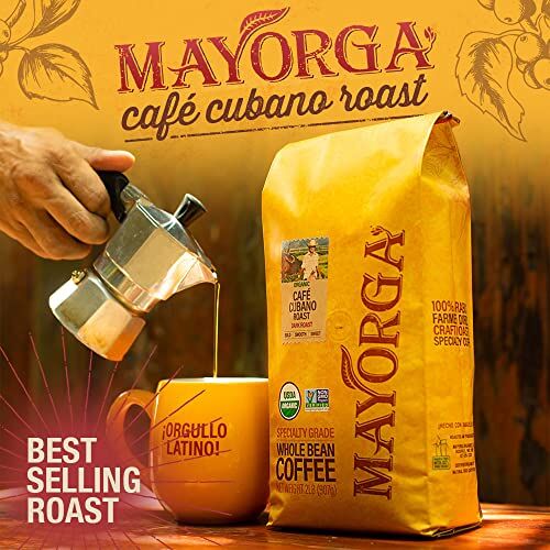 Mayorga Organics Café Cubano, Dark Roast Whole Bean Coffee, 2lbs Bag, Specialty-Grade, 100% USDA Organic, Non-GMO Verified, Direct Trade, Kosher - Image 2