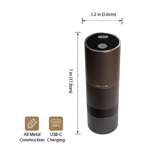 MiiCoffee PT1 Portable Electric Burr Coffee Grinder, USB-C Rechargeable Stainless Conical Burr Grinder, Aluminum Body with Cleaning Brush Included - Image 2