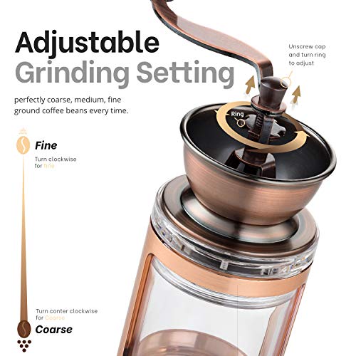 MITBAK Manual Coffee Grinder With Adjustable Settings| Sleek Hand Coffee Bean Burr Mill Great for French Press, Turkish, Espresso & More | Premium Coffee Gadgets are an... - Image 3