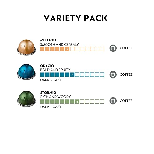 Nespresso Capsules VertuoLine, Medium and Dark Roast Coffee, Variety Pack, Stormio, Odacio, Melozio, 30 Count, Brews 7.77 Fl Oz (Pack of 3 ) - Image 2