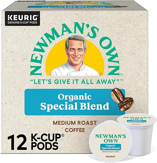 Newman's Own Organics Special Blend Keurig Single-Serve K-Cup Pods, Medium Roast Coffee, 12 Count (Pack of 6)