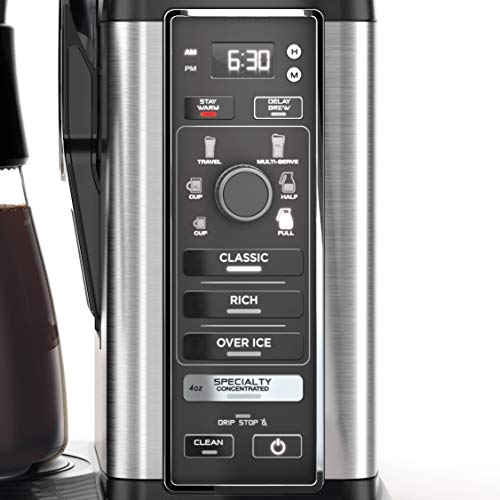 Ninja CM401 Specialty 10-Cup Coffee Maker, with 4 Brew Styles for Ground Coffee, Built-in Water Reservoir, Fold-Away Frother & Glass Carafe, Black, 50 Oz. - Image 3