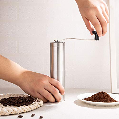 PARACITY Manual Coffee Bean Grinder Stainless Steel Hand Coffee Mill Ceramic Burr for Aeropress, Drip Coffee, Espresso, French Press, Turkish Brew - Image 3