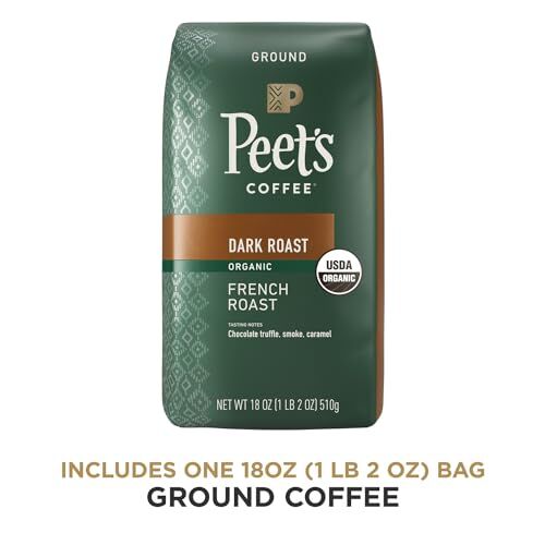 Peet's Coffee, Dark Roast Ground Coffee - Organic French Roast 18 Ounce Bag, USDA Organic - Image 2