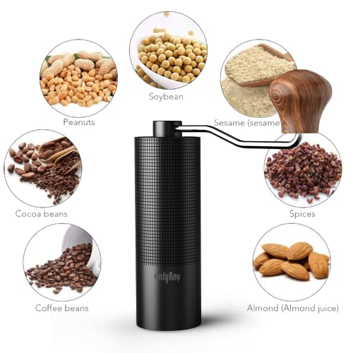 Permanent Warranty Manual Coffee Grinder Hand Stainless Steel Conical Burr Settings Adjustable Espresso Coffee Grinder (Threaded Black) - Image 3