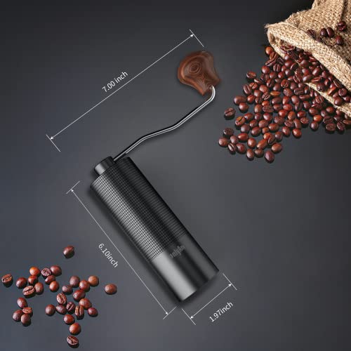Permanent Warranty Manual Coffee Grinder Hand Stainless Steel Conical Burr Settings Adjustable Espresso Coffee Grinder (Threaded Black) - Image 7