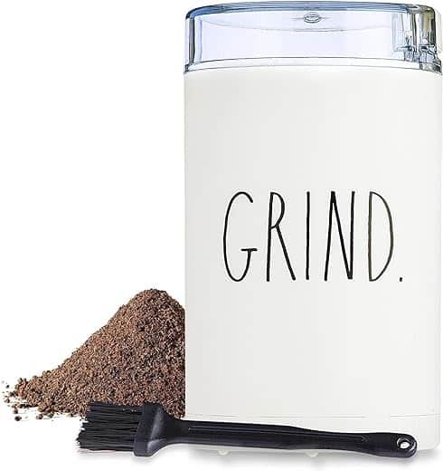 Rae Dunn Electric Coffee Grinder, Perfect Grinder for Coffee, French Press, Espresso, and Drip Coffee, Grinders for Spices, Seeds, Nuts, Grains, and Herbs, Cream