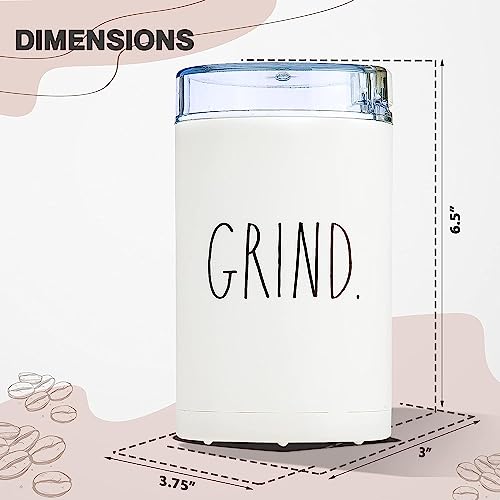 Rae Dunn Electric Coffee Grinder, Perfect Grinder for Coffee, French Press, Espresso, and Drip Coffee, Grinders for Spices, Seeds, Nuts, Grains, and Herbs, Cream - Image 2
