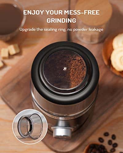 SHARDOR Adjustable Coffee Grinder Electric, Spice Grinder, Coffee Bean Grinder, Espresso Grinder with 1 Removable Stainless Steel Bowl, Black - Image 5