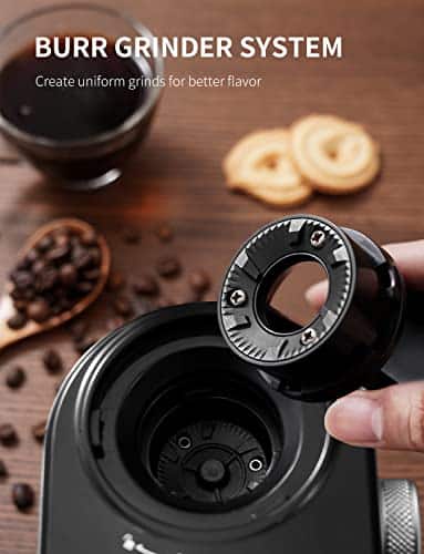 SHARDOR Coffee Grinder, Adjustable Burr Mill with 16 Precise Grind Setting for 2-14 Cup, Silver - Image 3