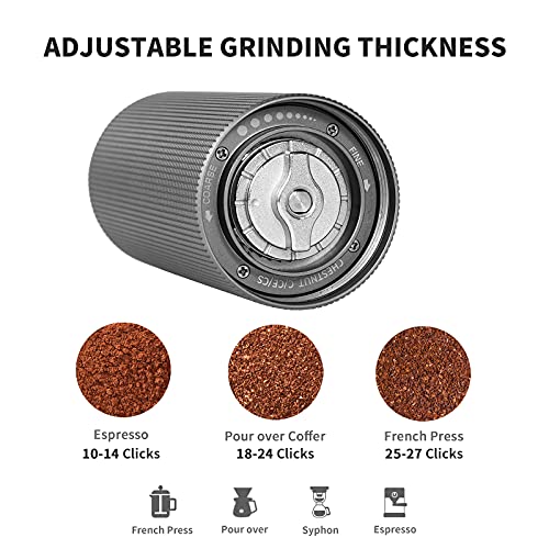TIMEMORE Chestnut C2 MAX Manual Coffee Grinder with Adjustable Coarseness, Capacity 30g with CNC Stainless Steel Conical Burr, Pour Over Coffee for Hand Grinder Gift of Office... - Image 4