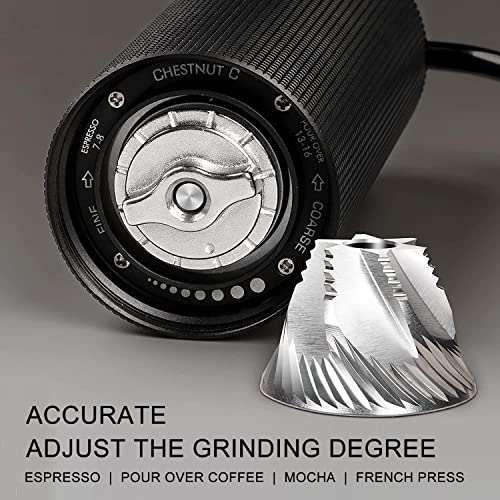 TIMEMORE Chestnut C3 Manual Coffee Grinder 2022 New Version S2C Stainless Steel Conical Burr Capacity 20g Adjustable Setting High-Precision Double Bearing Positioning,Matte Black - Image 2