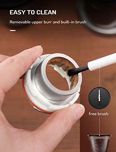 TWOMEOW Conical Burr Coffee Grinder Electric, Anti-static Coffee Bean Grinder with 24 Grind Settings for Espresso/Drip/Pour Over/Cold Brew/French Press Coffee Maker,Stainless Steel - Image 6