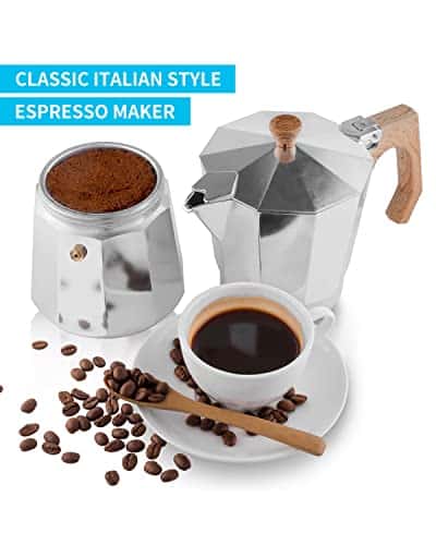 wedrink Stovetop Espresso Maker Aluminum Moka Pot 9 Espresso Cup-15.2OZ Cuban Coffee Maker Stove top Coffee Maker Moka Italian Espresso - Image 3