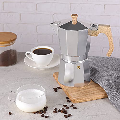 wedrink Stovetop Espresso Maker Aluminum Moka Pot 9 Espresso Cup-15.2OZ Cuban Coffee Maker Stove top Coffee Maker Moka Italian Espresso - Image 6