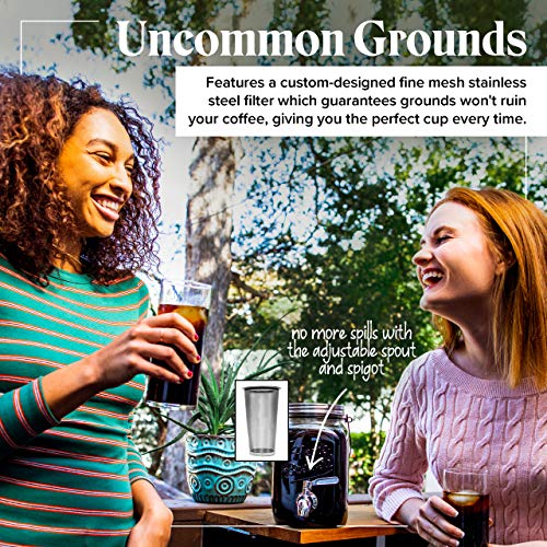 Willow & Everett Cold Brew Coffee Maker - 2 L Iced Tea & Coffee Cold Brew Maker - Glass Pitcher w/Stainless Steel Spout and Removable Filter - Image 3