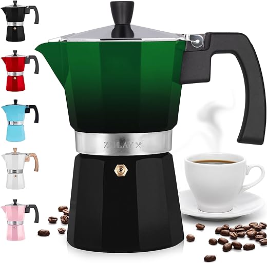 Zulay Classic Stovetop Espresso Maker for Great Flavored Strong Espresso, Classic Italian Style 3 Espresso Cup Moka Pot, Makes Delicious Coffee, Easy to Operate & Quick Cleanup...