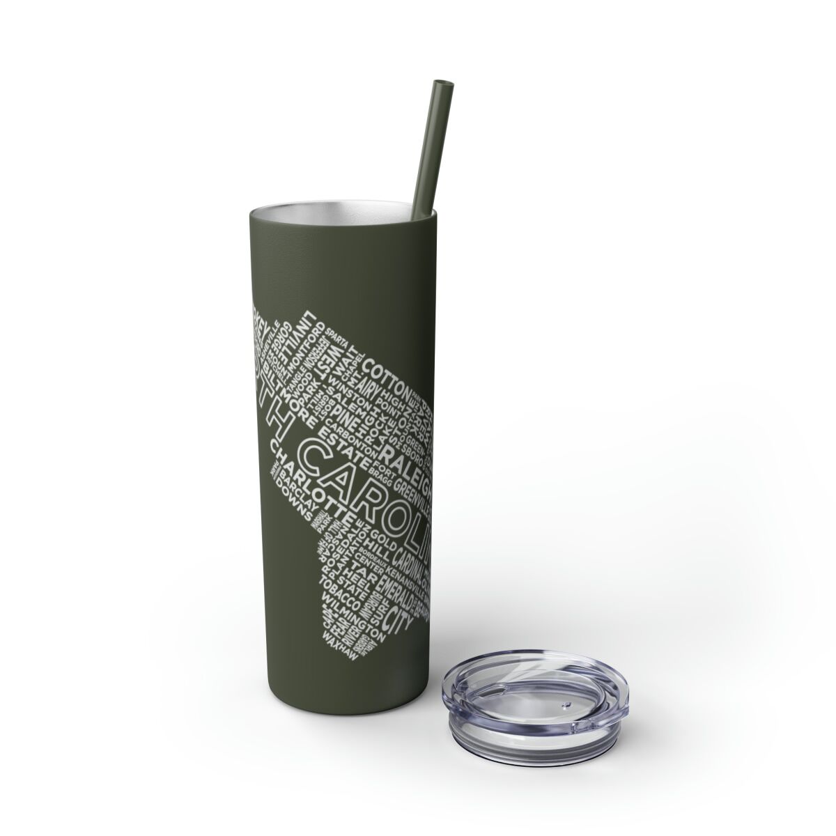 Carolina Blue Skies - 20oz Stainless Steel Iced Coffee Tumbler with Straw | Insulated Travel Cup, Hot & Cold Beverages - AboveAverageCoffee.com (State & Local Pride Collection) - Image 109