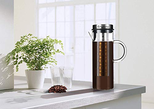 Cold Brew Coffee Maker - Large Glass Infusion Pitcher 1.6 Quarts 52oz - Iced Coffee & Iced Tea Pitcher with Stainless Steel Lid & Fruit Infusion Tube - Perfect for Home or Office - Image 2
