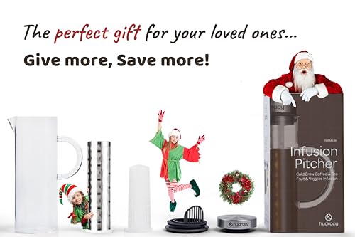 Cold Brew Coffee Maker - Large Glass Infusion Pitcher 1.6 Quarts 52oz - Iced Coffee & Iced Tea Pitcher with Stainless Steel Lid & Fruit Infusion Tube - Perfect for Home or Office - Image 6