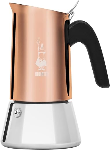 Bialetti - New Venus Induction, Stovetop Coffee Maker, Suitable for all Types of Hobs, 18/10 Steel, 4 Cups (5.7 Oz), Aluminum, Copper,Silver
