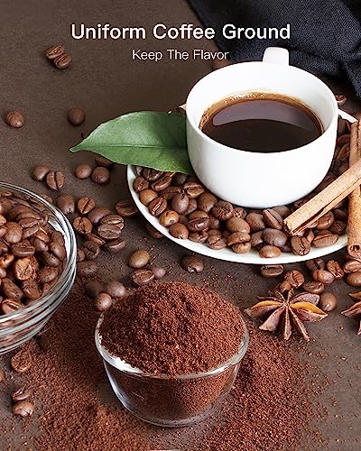 Electric Burr Coffee Grinder, Adjustable Burr Mill Coffee Bean Grinder with 18 Grind Settings, Burr Coffee Grinder for Espresso, Drip Coffee and French Press,Black - Image 4