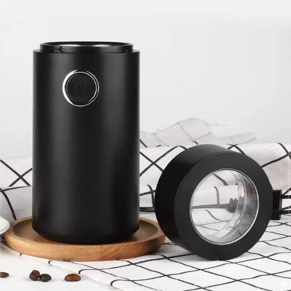 Danrah - Electric Coffee Grinder, Powerful 150W Motor - Stainless Steel Grinder - Ideal for Grinding Coffee Beans, Seeds, Spices, Nuts for, Home & Restaurant – Black